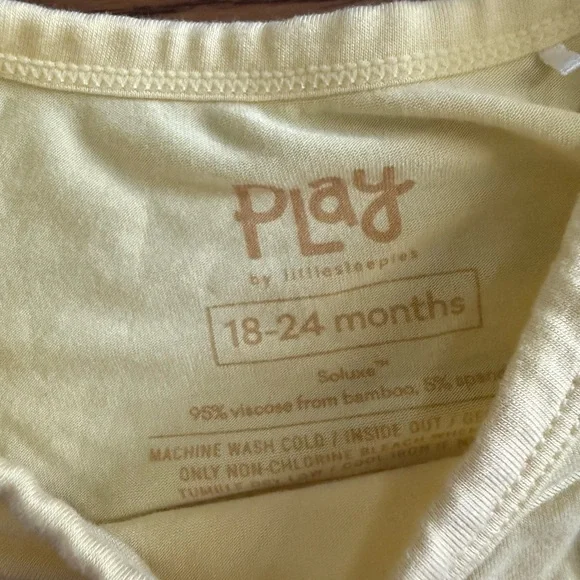 Little Sleepies Play Chick Yellow Bamboo Onesie Size 18-24 Month - Picture 4 of 4